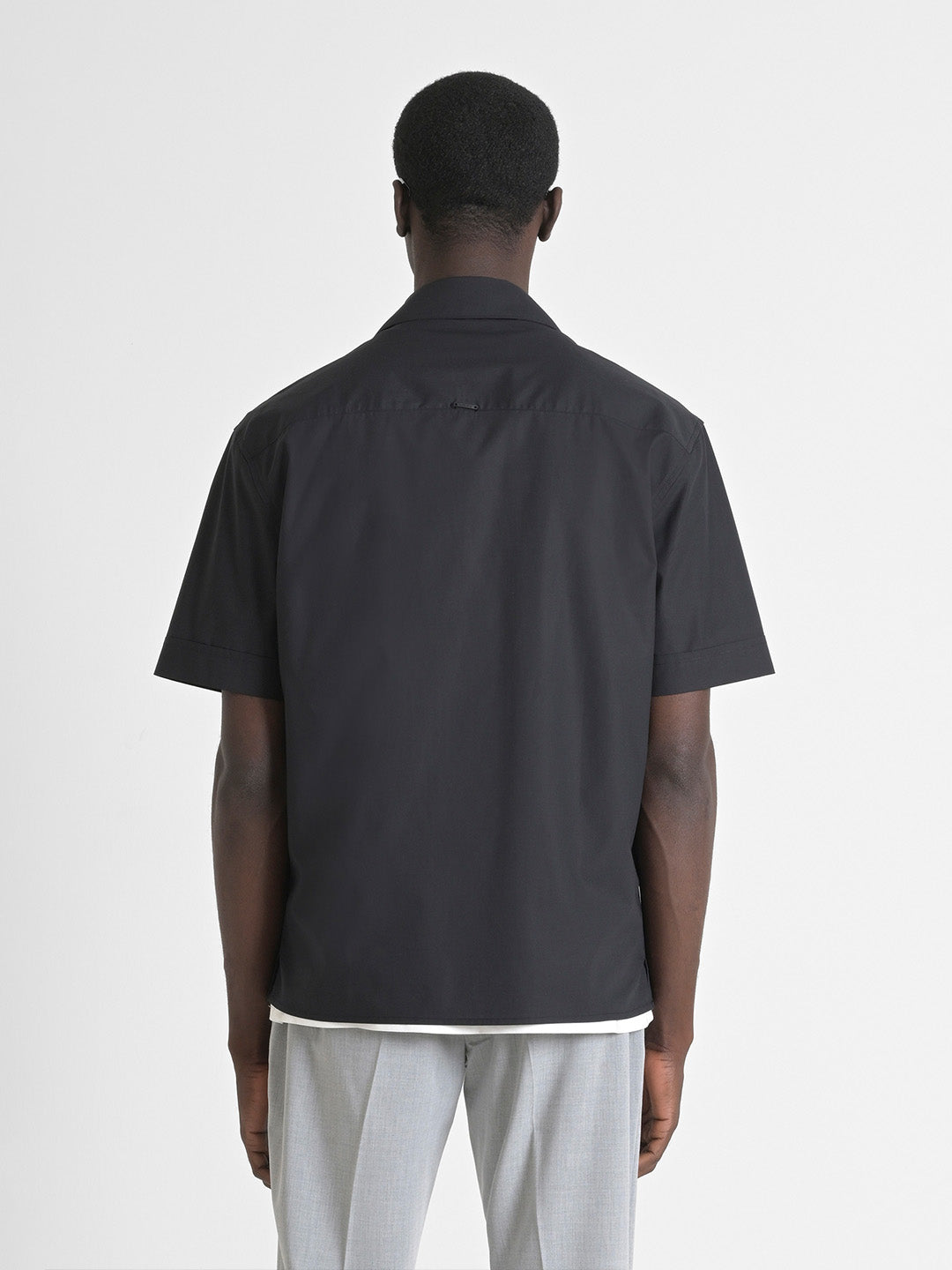 Antony Morato Men Black Solid Shirt Collar Shirt