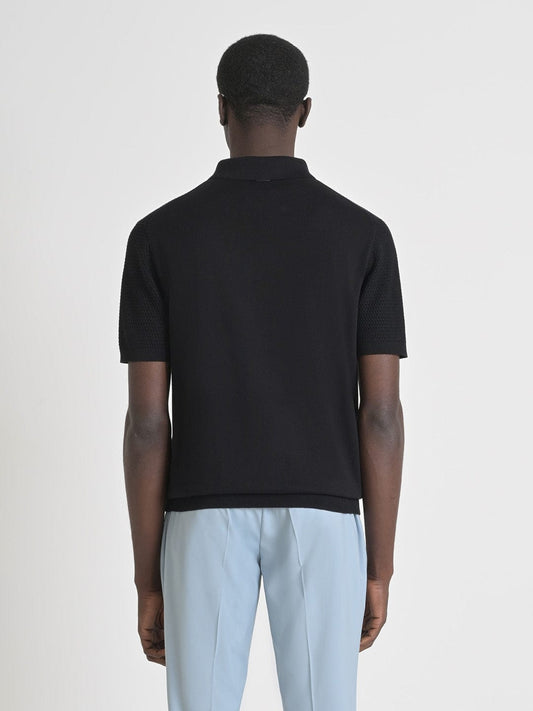 Antony Morato Men Black Solid Polo Tshirt