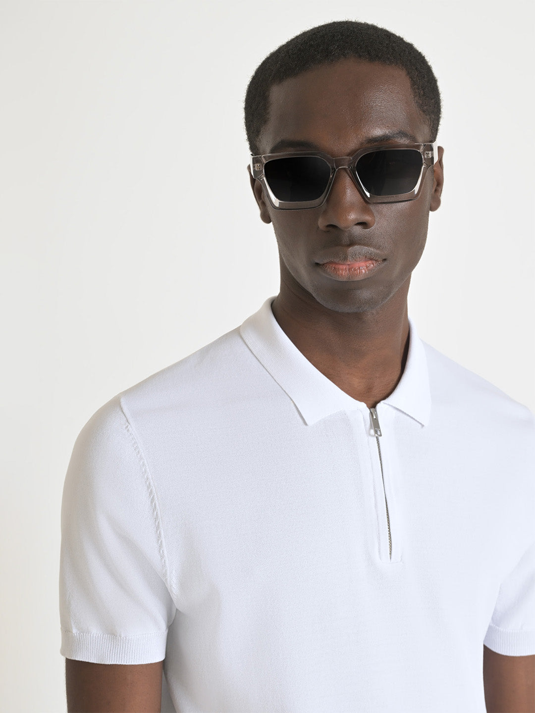 Antony Morato Men White Solid Polo Tshirt