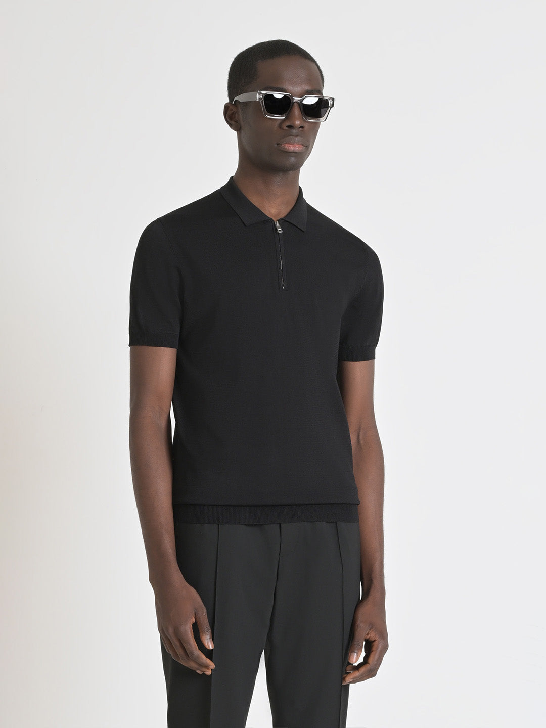 Antony Morato Men Polo Solid Black T-shirt