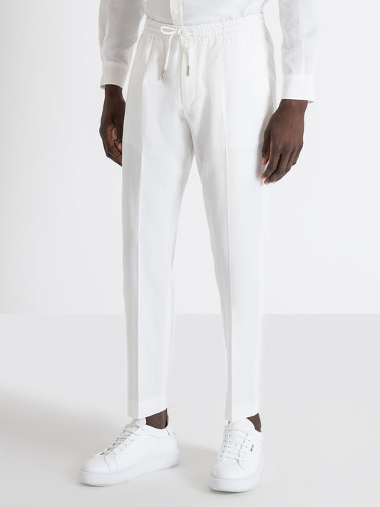Antony Morato Men Off White Solid Regular Fit Trouser