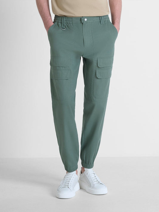 Antony Morato Men Green Slim Fit Solid Trouser