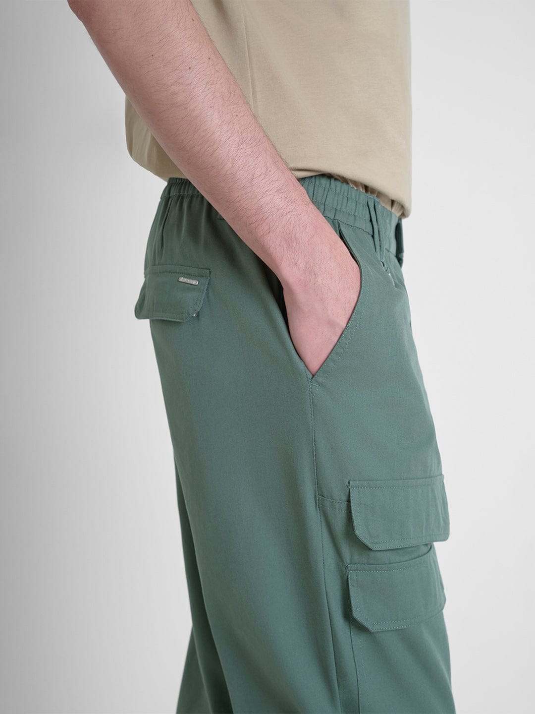 Antony Morato Men Green Slim Fit Solid Trouser