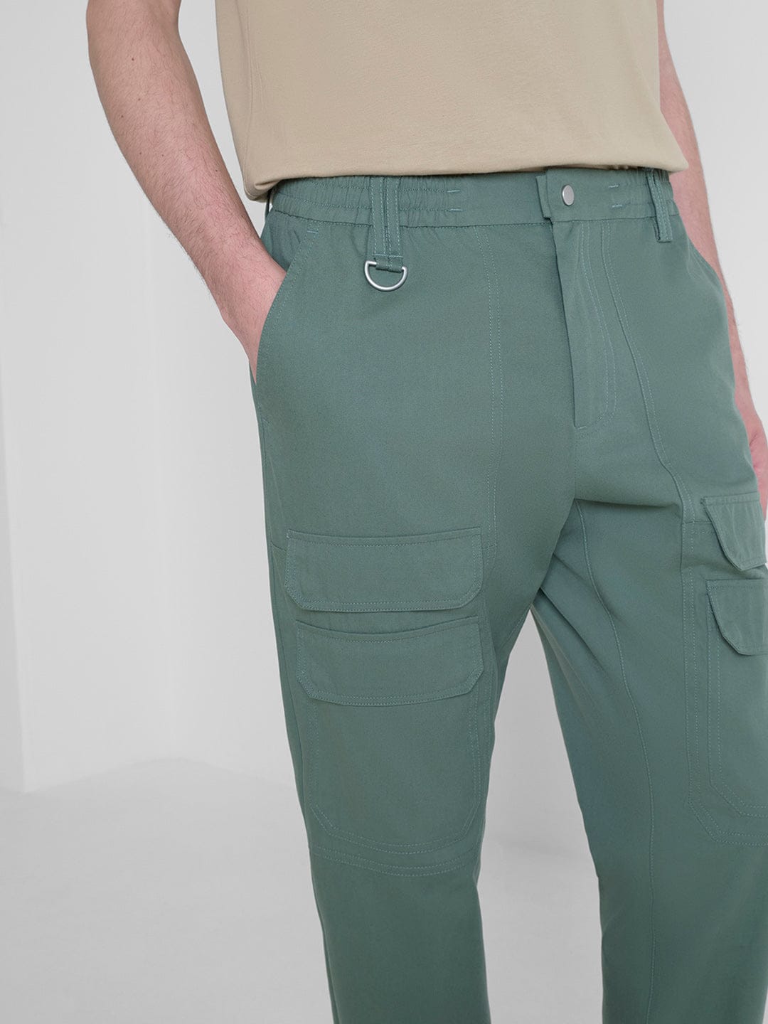 Antony Morato Men Green Slim Fit Solid Trouser