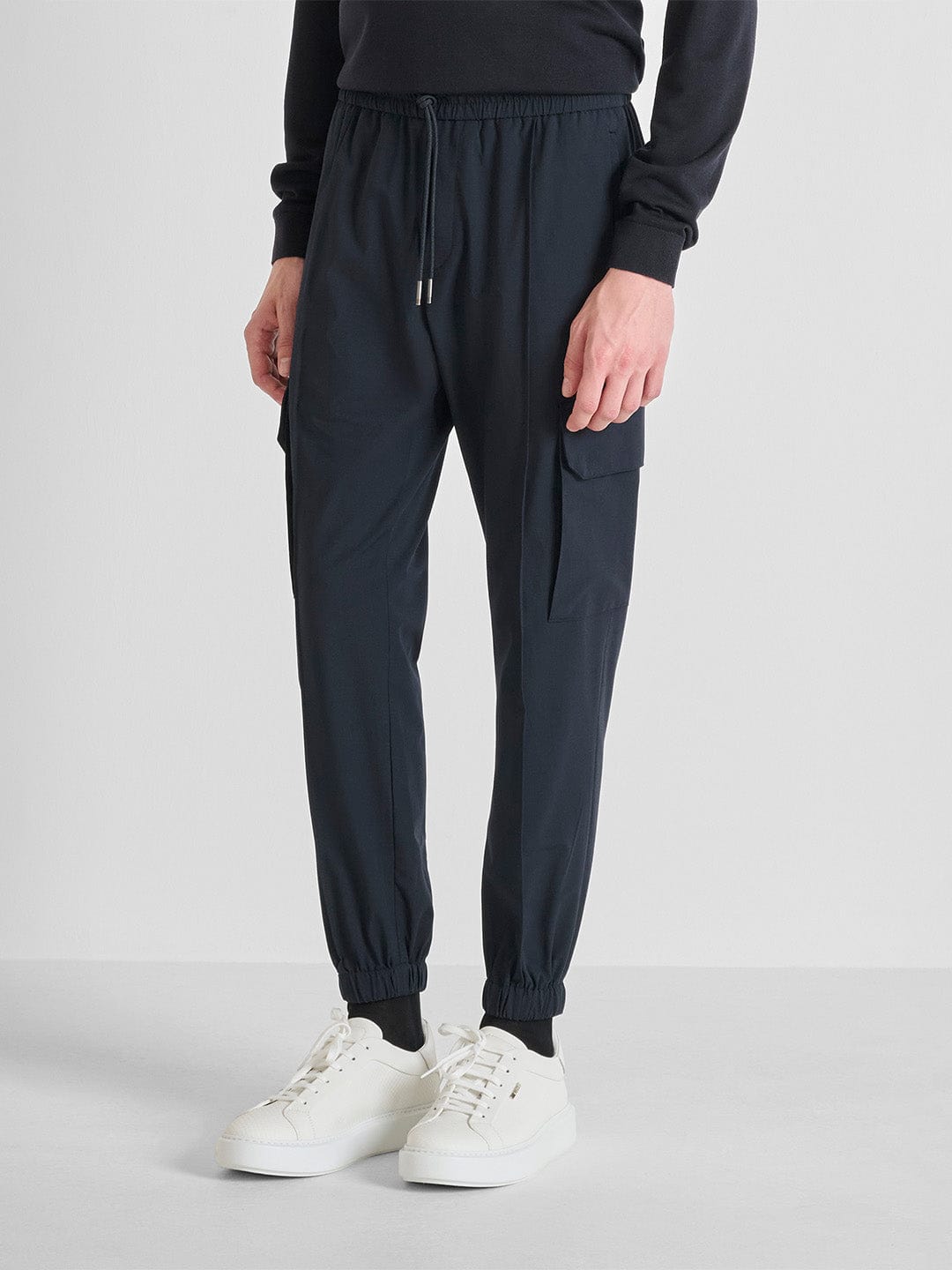 Shop Antony Morato Men Straight Fit Blue Solid Trouser Online