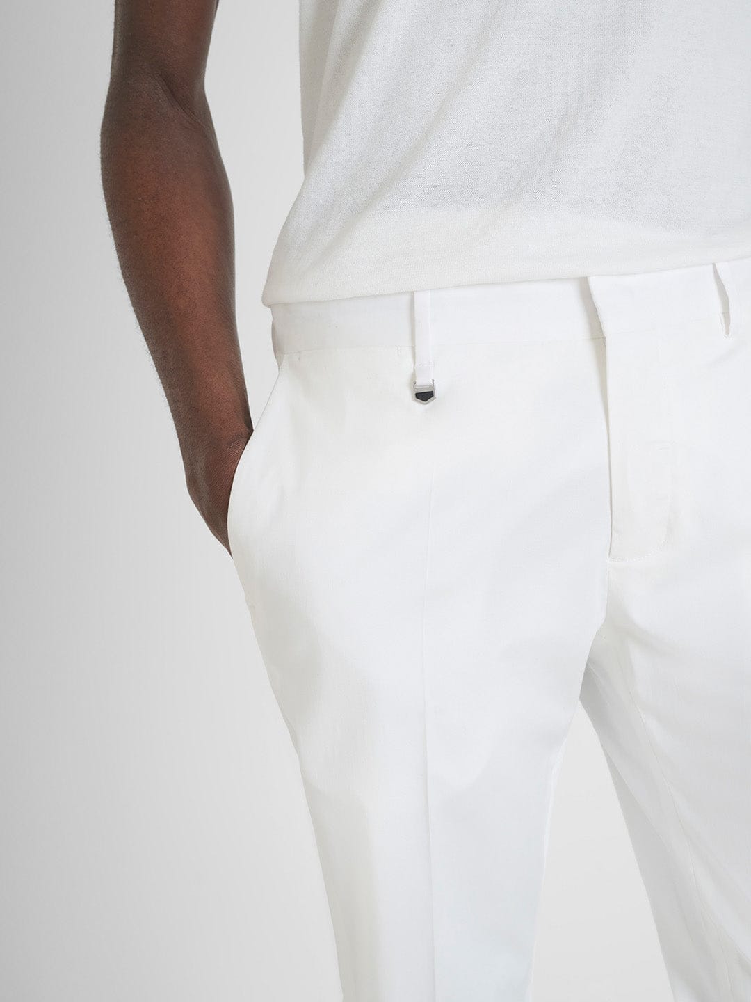 Antony Morato Men Cream Slim Fit Solid Trouser