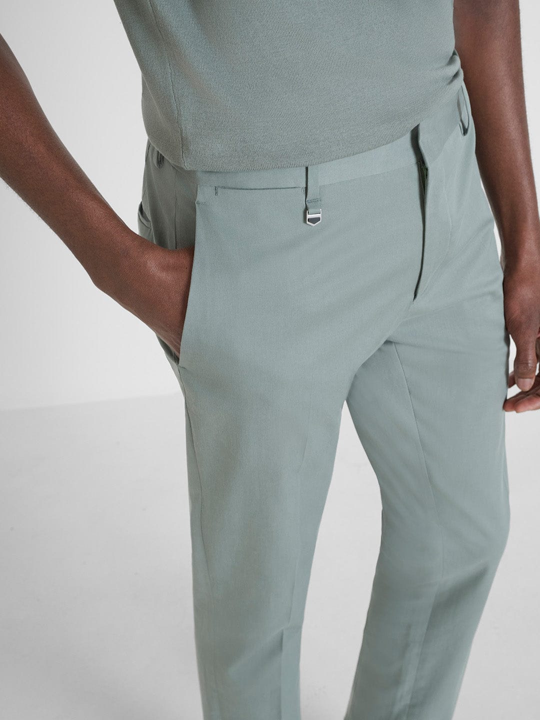 Antony Morato Men Green Slim Fit Solid Trouser