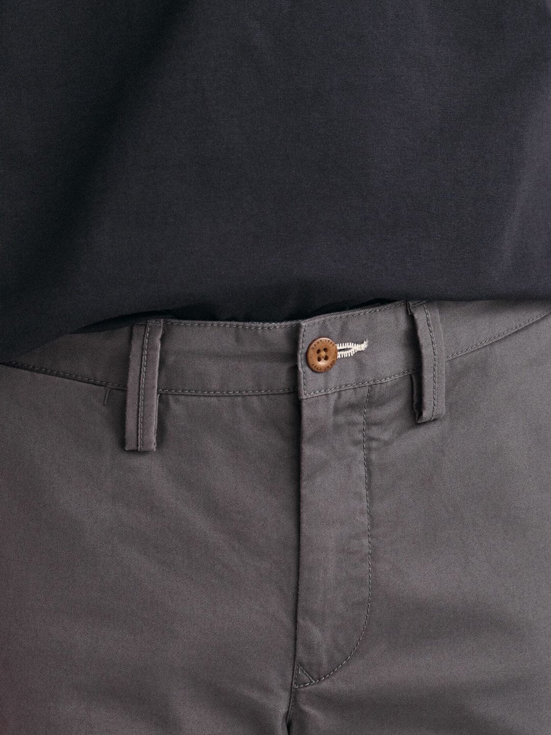 Gant Men Grey Slim Fit Solid Trouser