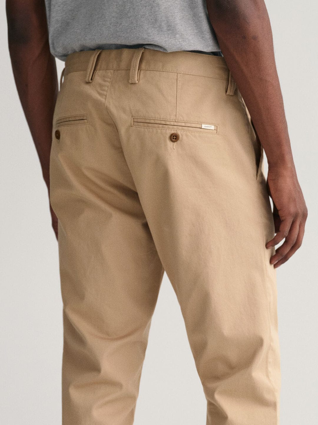 Gant Men Khaki Slim Fit Solid Trouser