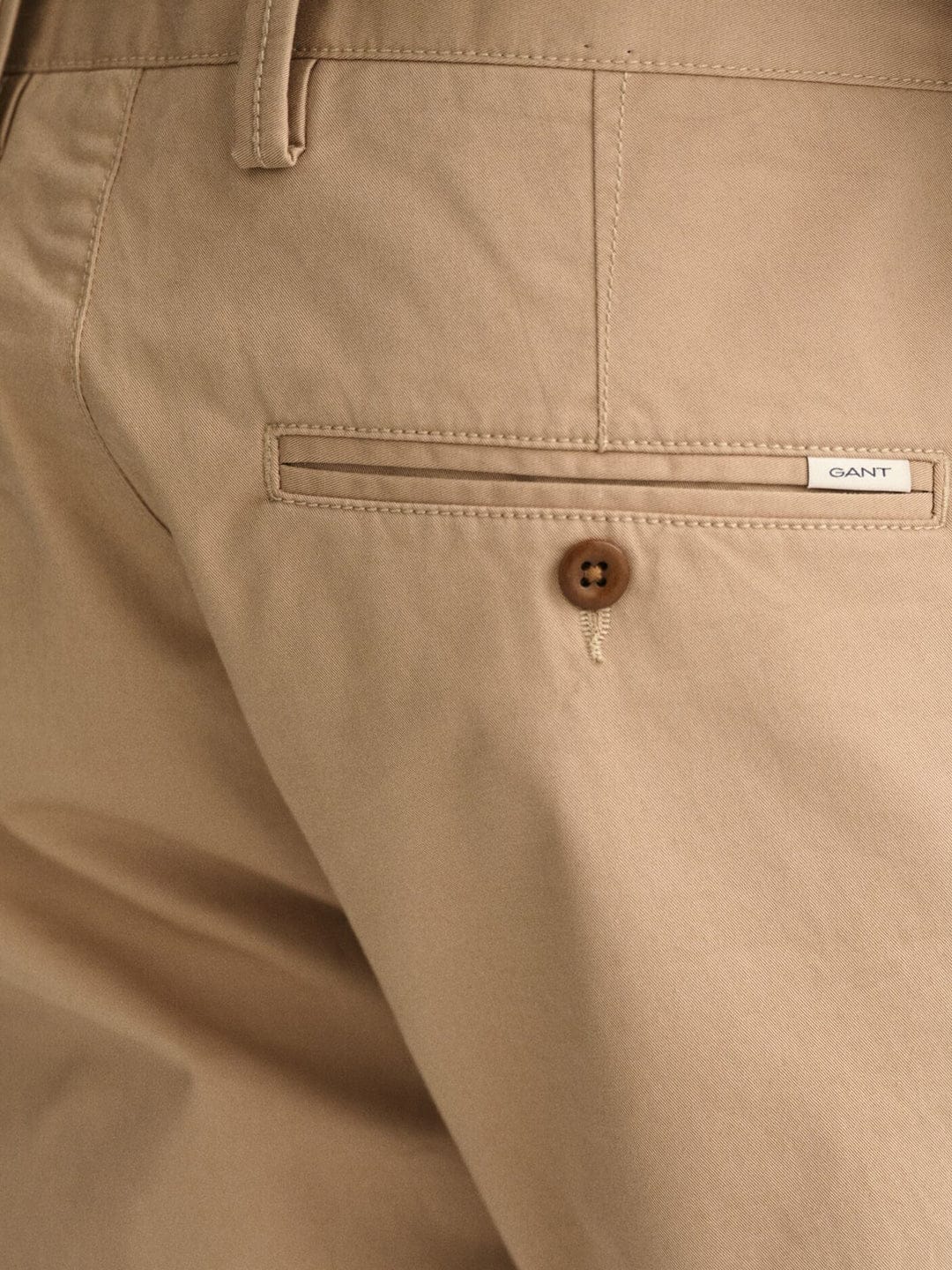 Gant Men Khaki Slim Fit Solid Trouser