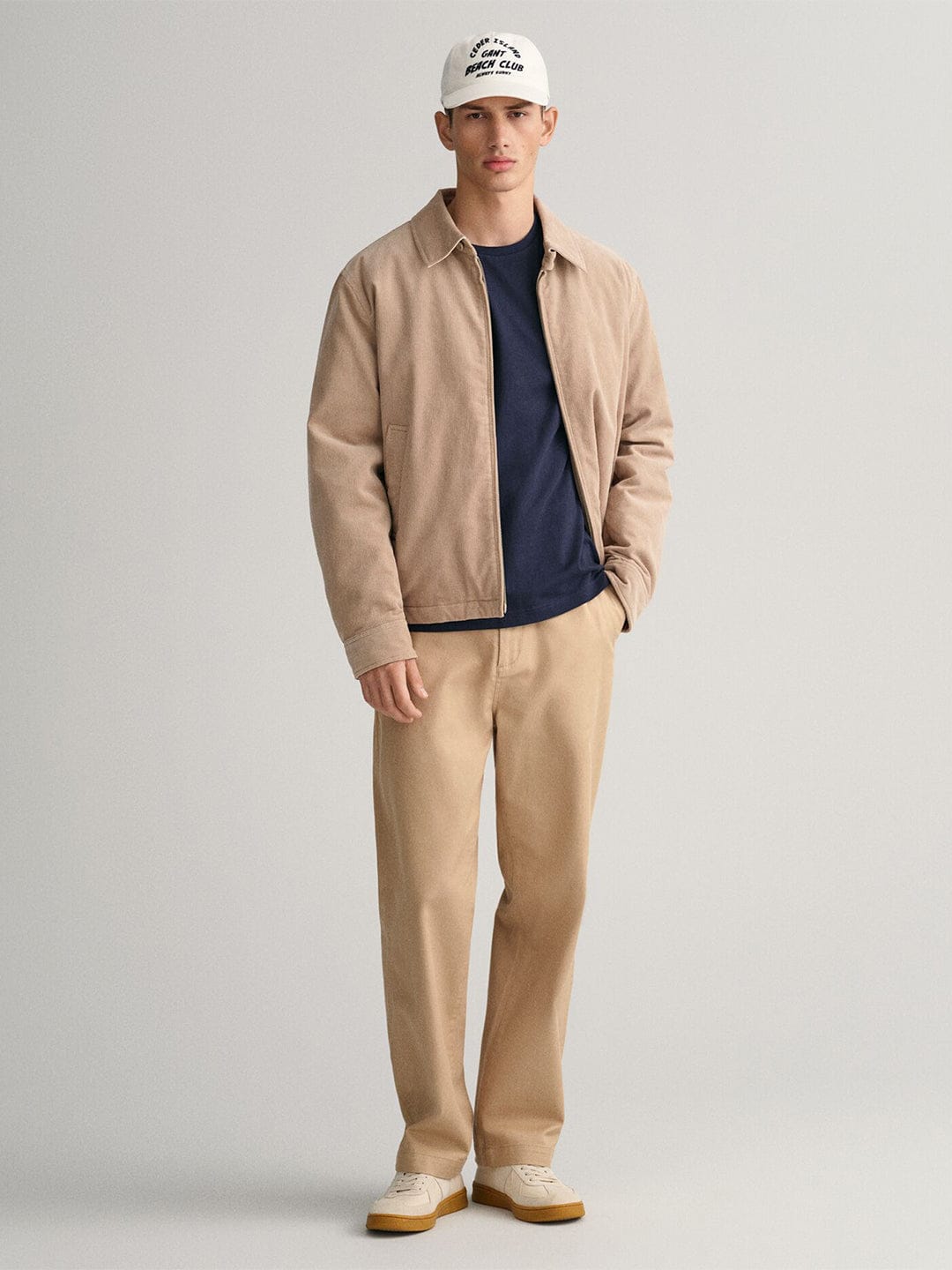 Gant Men Blue Solid Crew Neck Tshirt