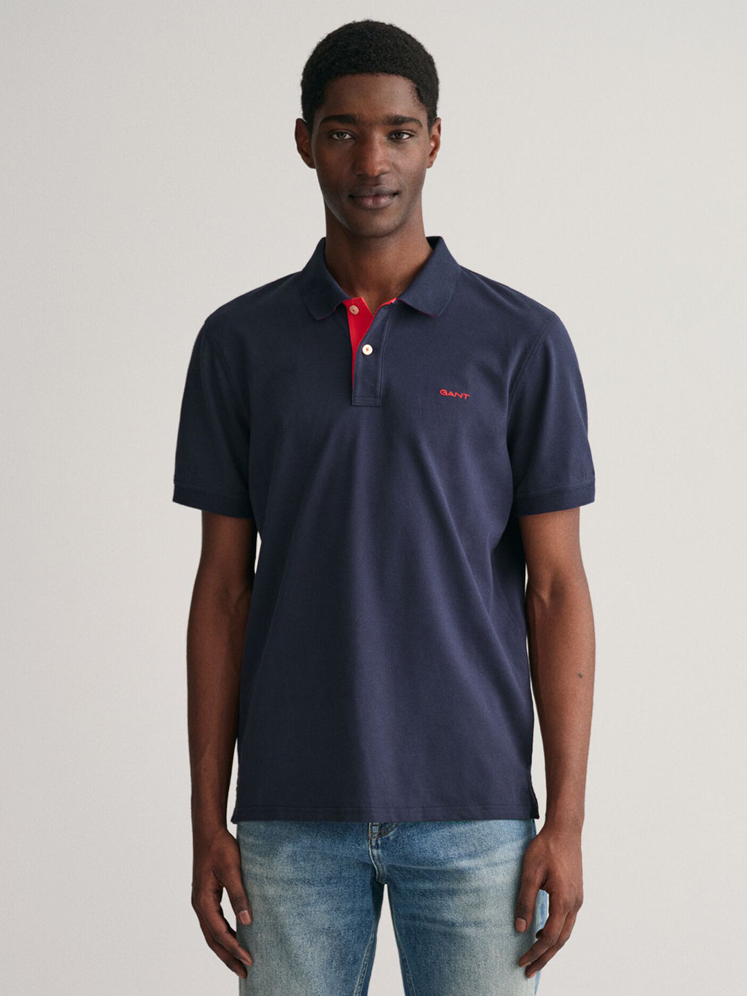 Gant Men Blue Solid Polo Tshirt