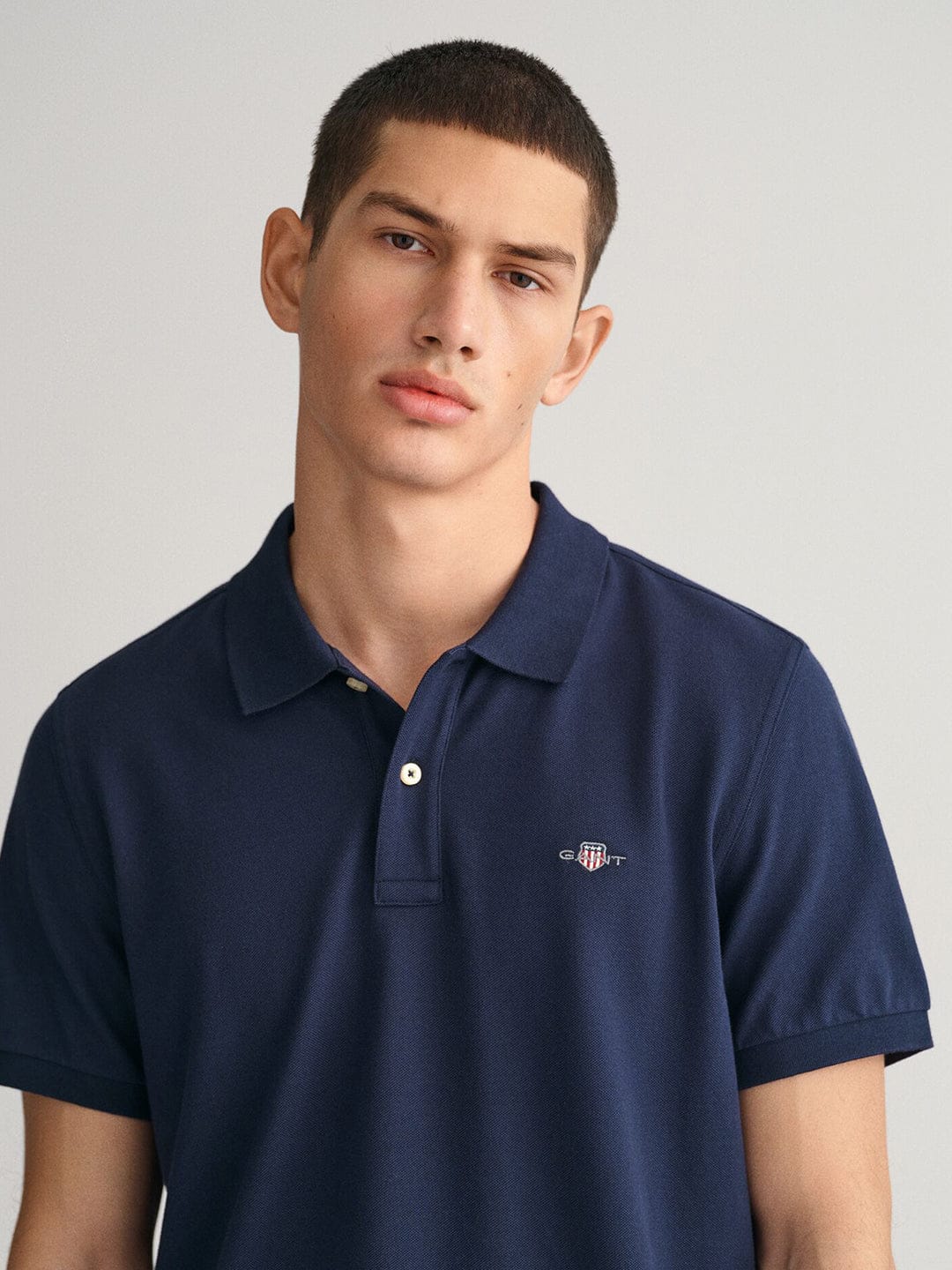 Gant Men Blue Solid Polo Tshirt