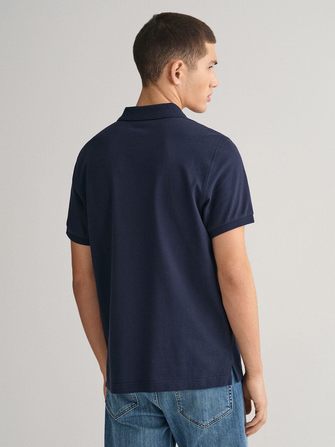 Gant Men Blue Solid Polo Tshirt