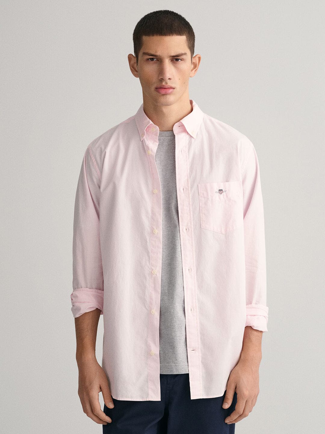 Gant Men Pink Solid Collar Shirt