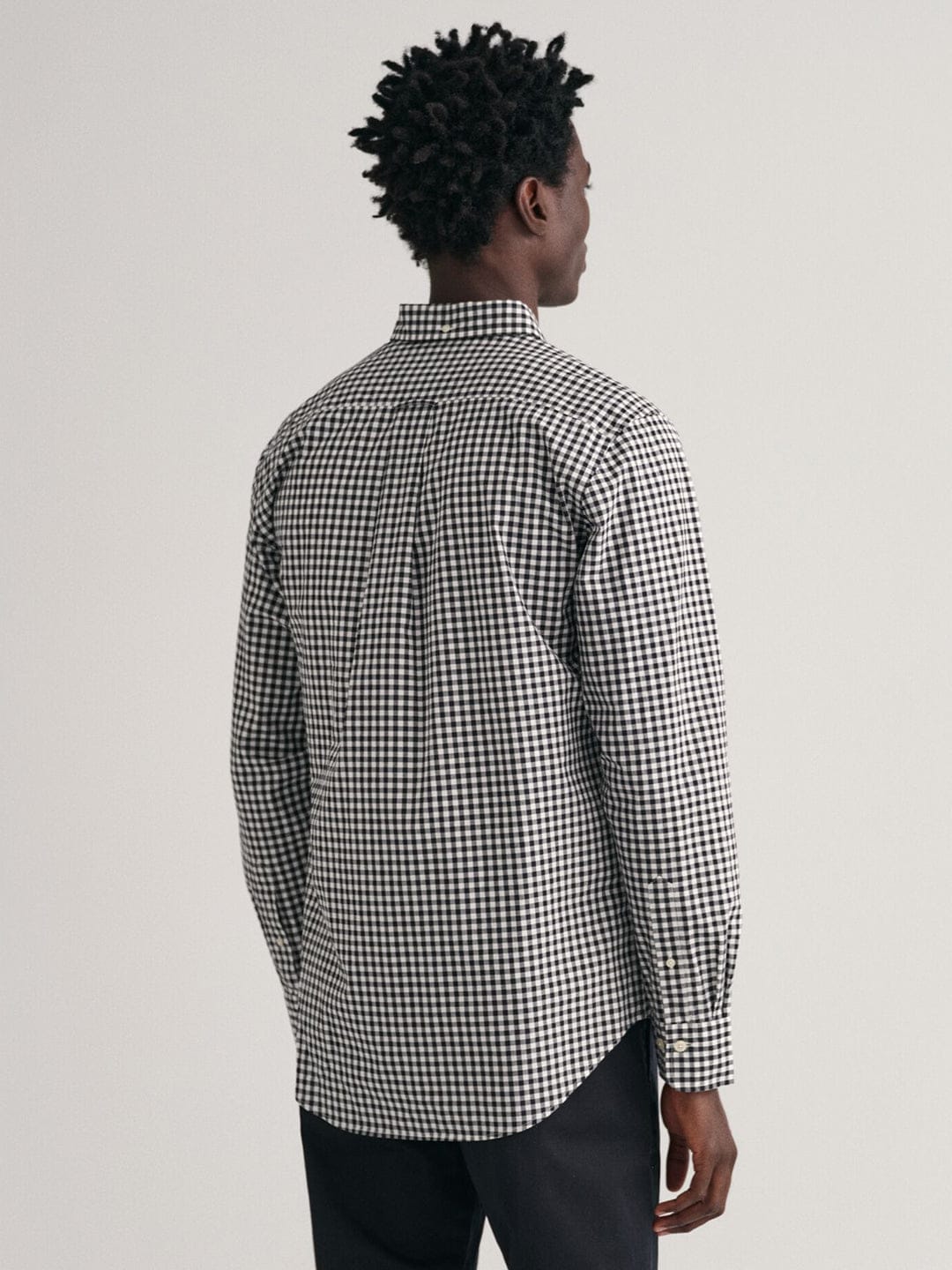 Gant Men Black Check Collar Shirt