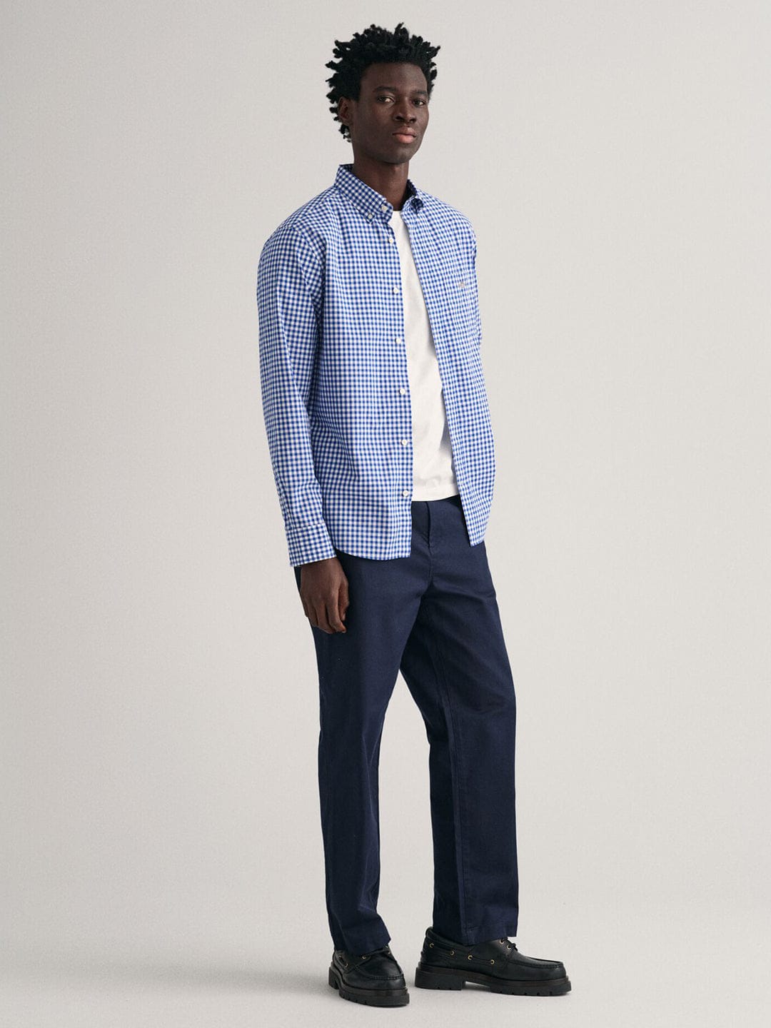 Gant Men Blue Check Collar Shirt