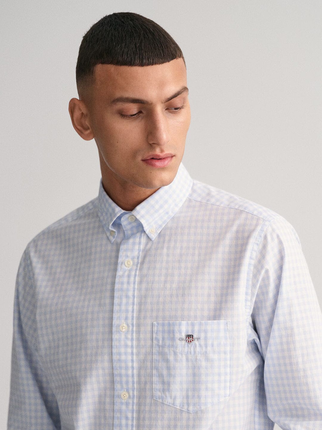Gant Men Blue Check Collar Shirt