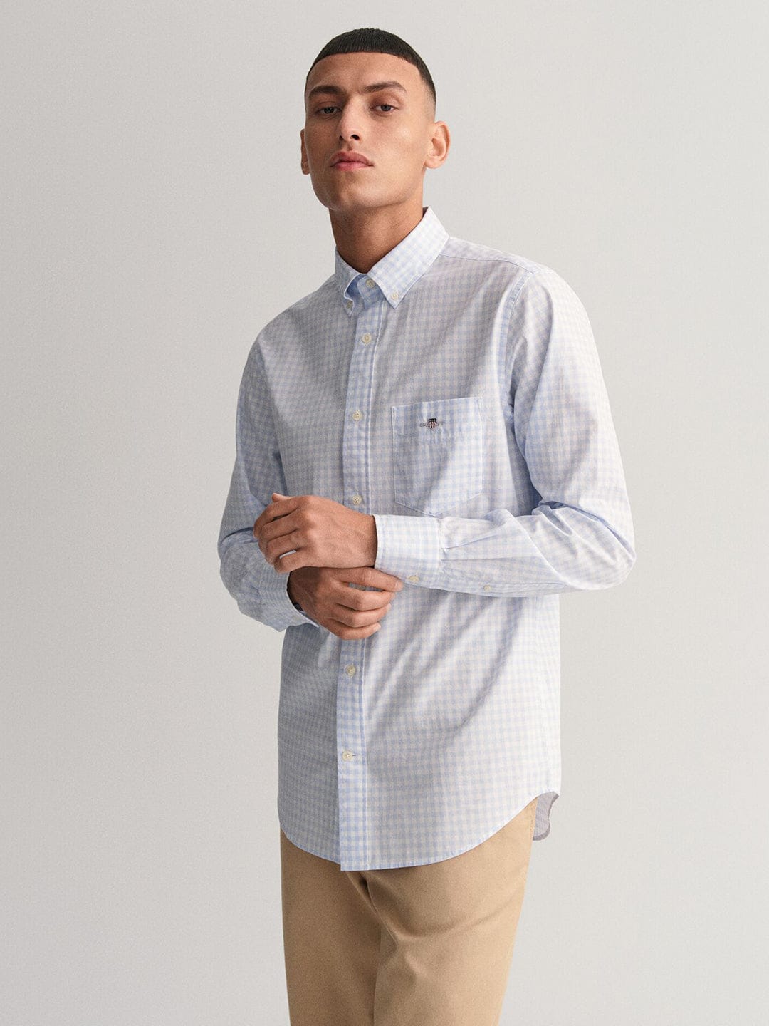 Gant Men Blue Check Collar Shirt