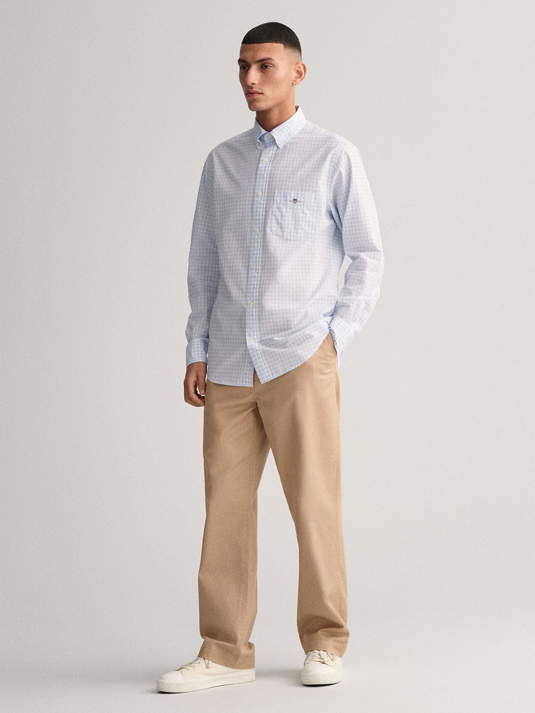 Gant Men Blue Check Collar Shirt