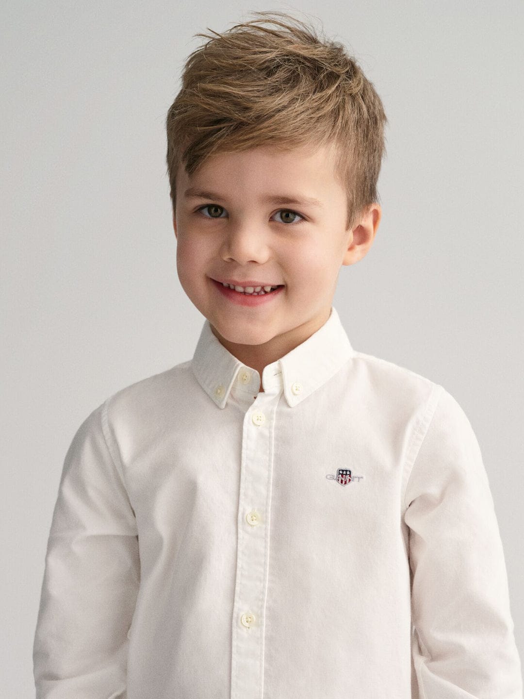 Gant Kids White Solid Collar Shirt