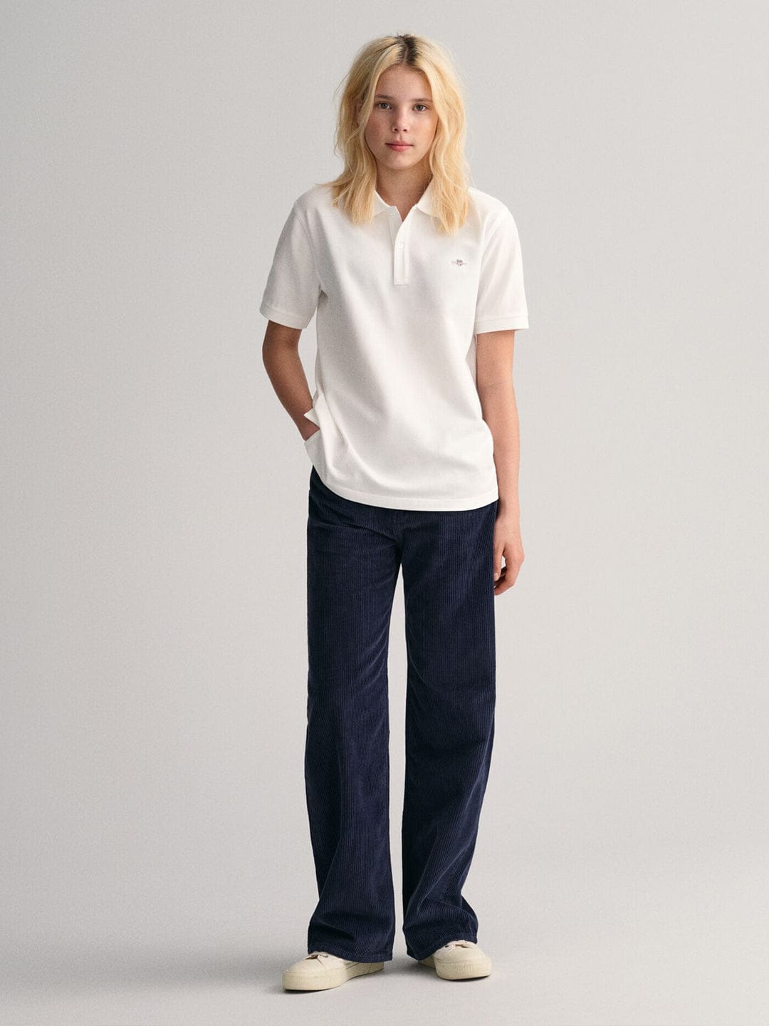 Gant Kids White Solid Polo Tshirt