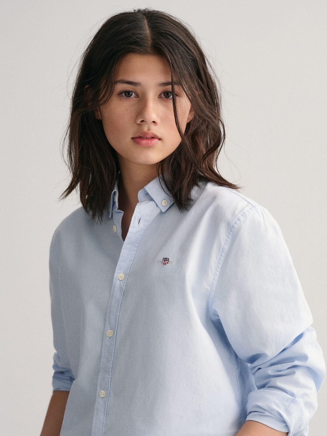 Gant Kids Blue Striped Collar Shirt