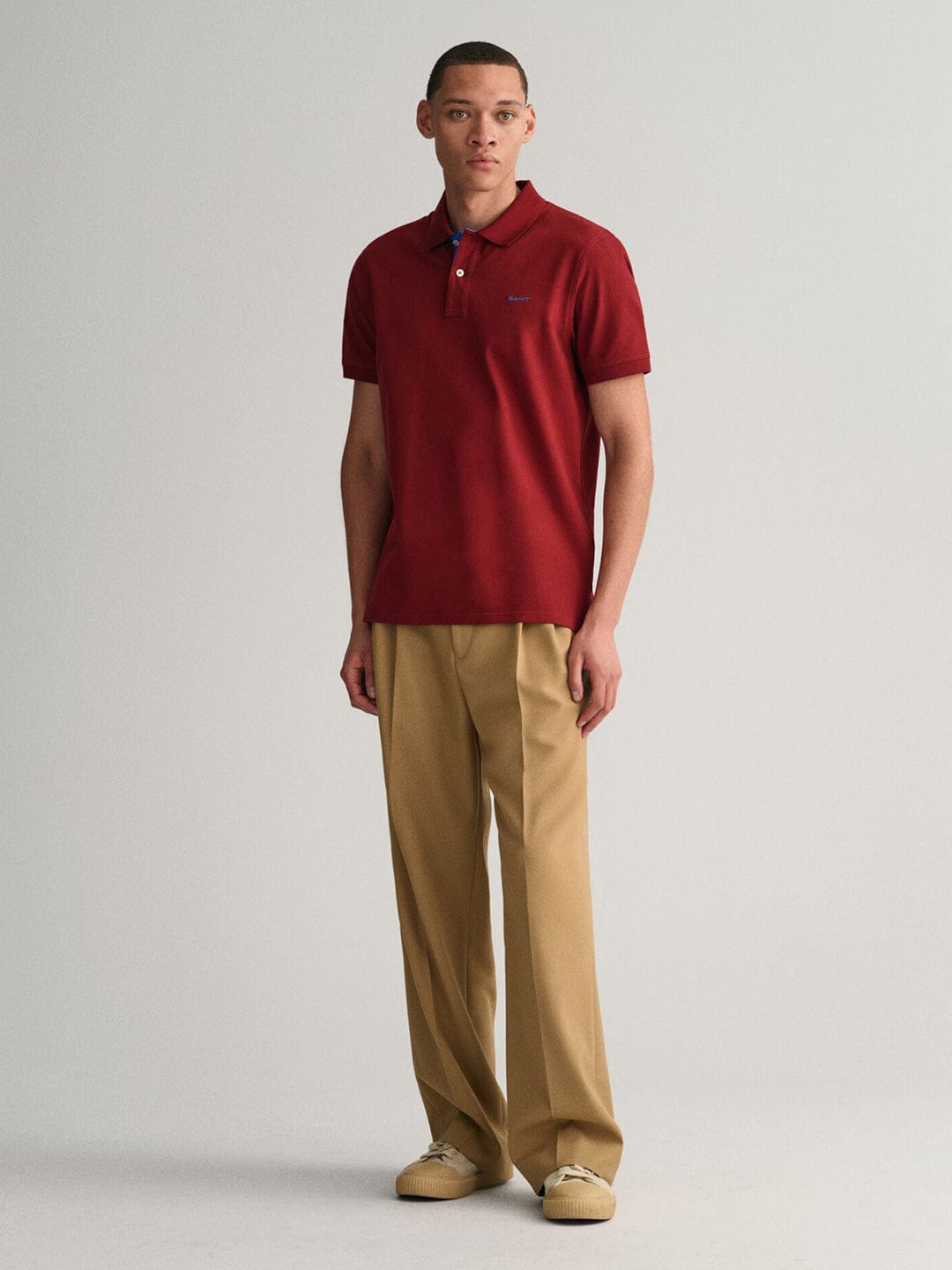 Gant Men Red Solid Polo Tshirt