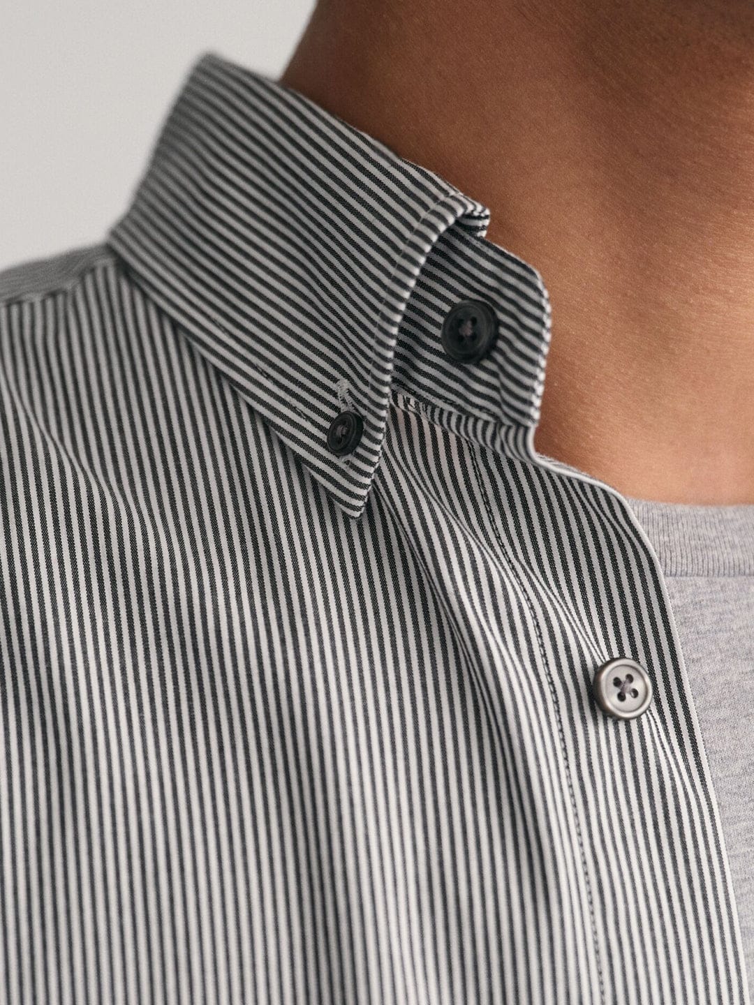 Gant Men Black Striped Collar Shirt