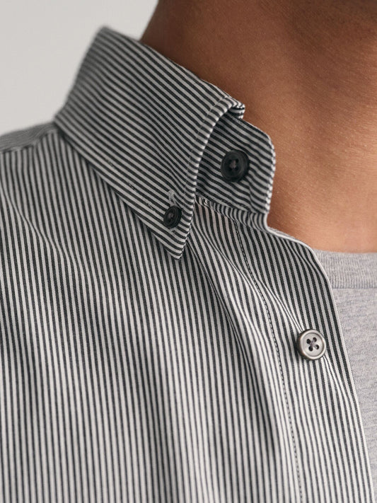 Gant Men Black Striped Collar Shirt