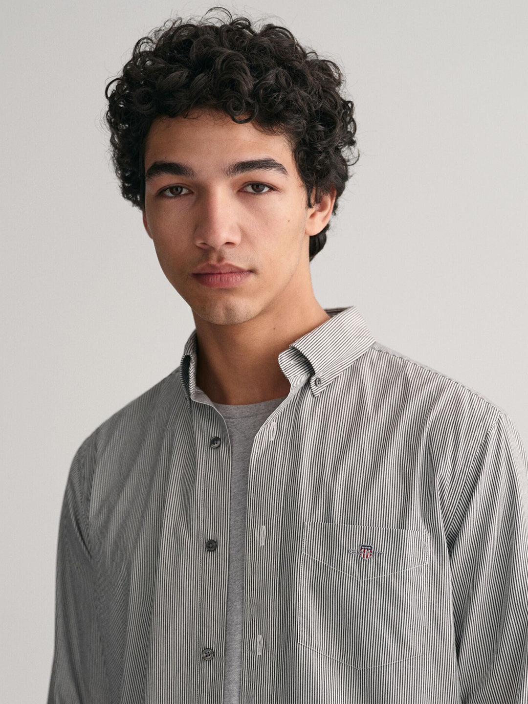 Gant Men Black Striped Collar Shirt