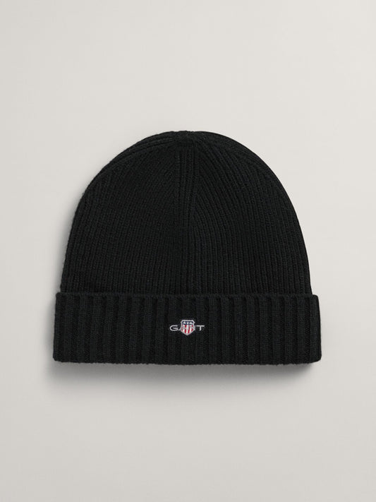 Gant Men Black Solid Beanies