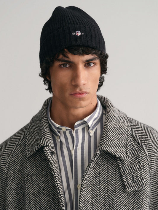 Gant Men Black Solid Beanies