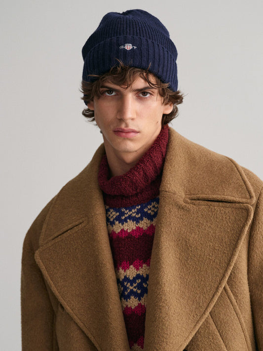 Gant Men Blue Solid Beanies