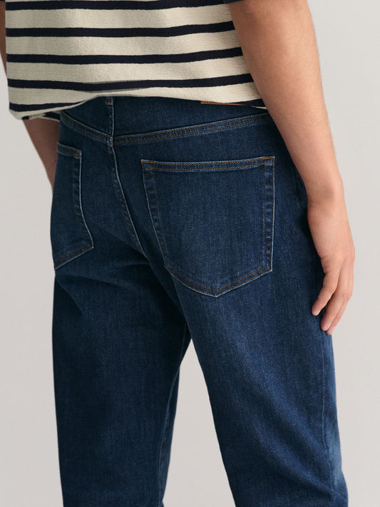 Gant Men Blue Slim Fit Washed Jeans