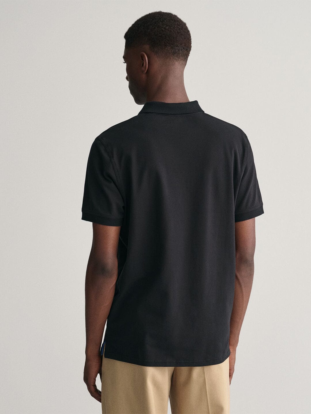 Gant Men Black Solid Polo Tshirt