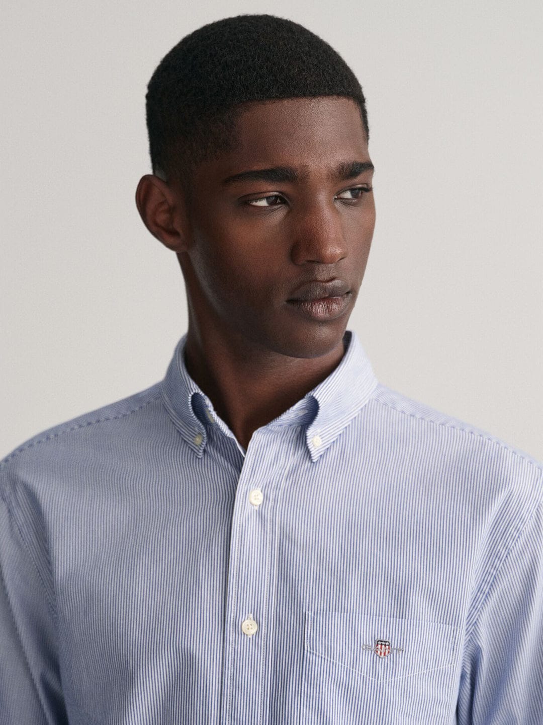 Gant Men Blue Striped Collar Shirt