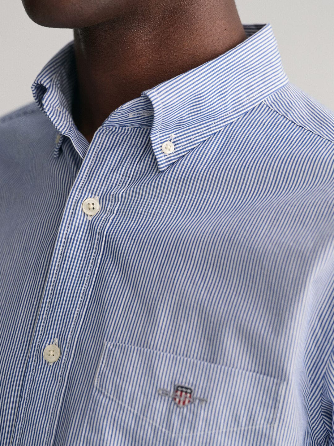 Gant Men Blue Striped Collar Shirt