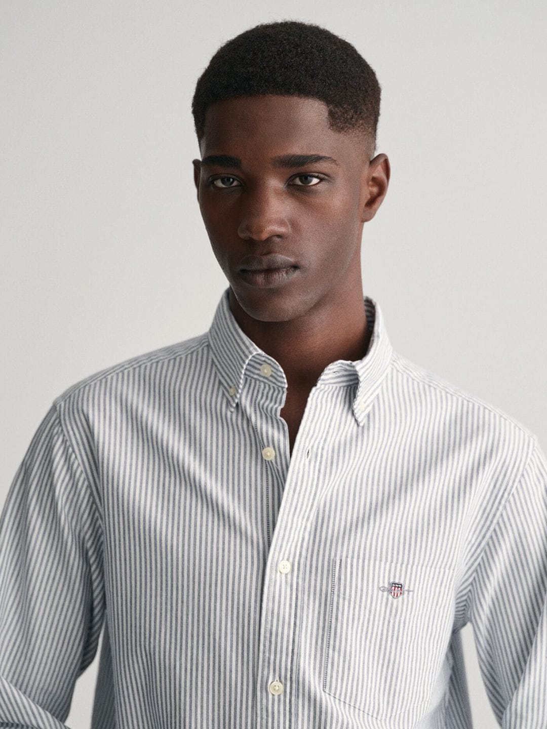 Gant Men Blue Striped Collar Shirt