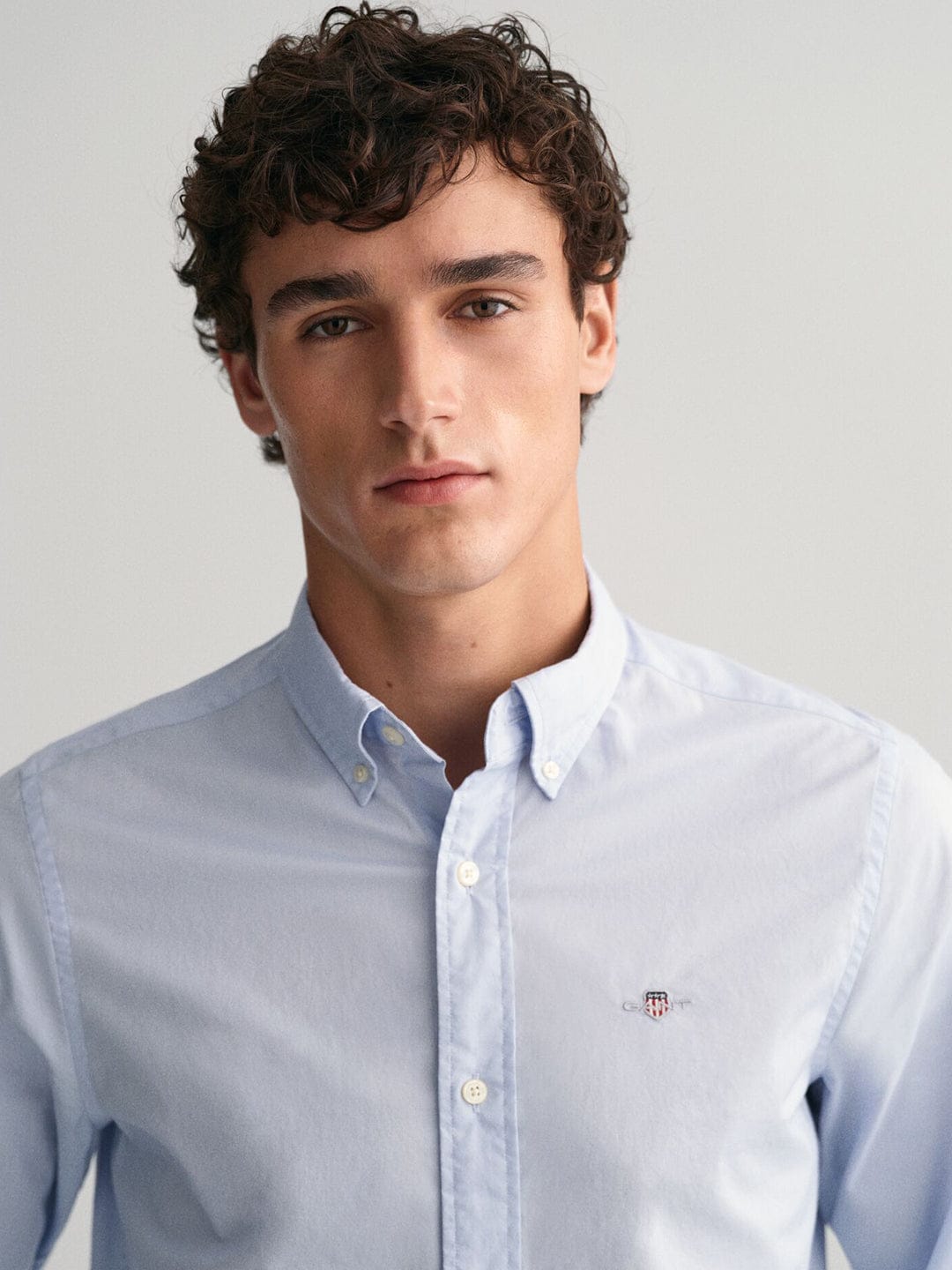 Gant Men Blue Solid Collar Shirt