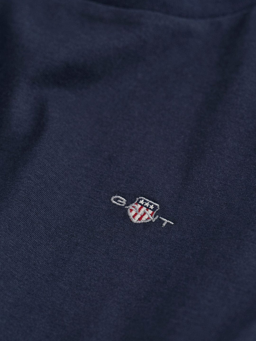 Gant Women Blue Solid Crew Neck Tshirt