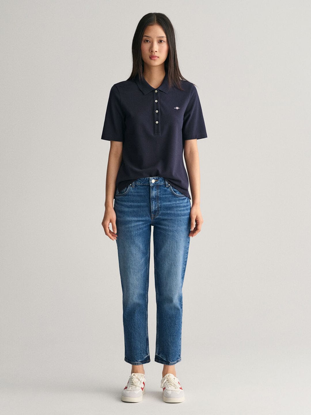 Gant Women Blue Solid Polo Tshirt