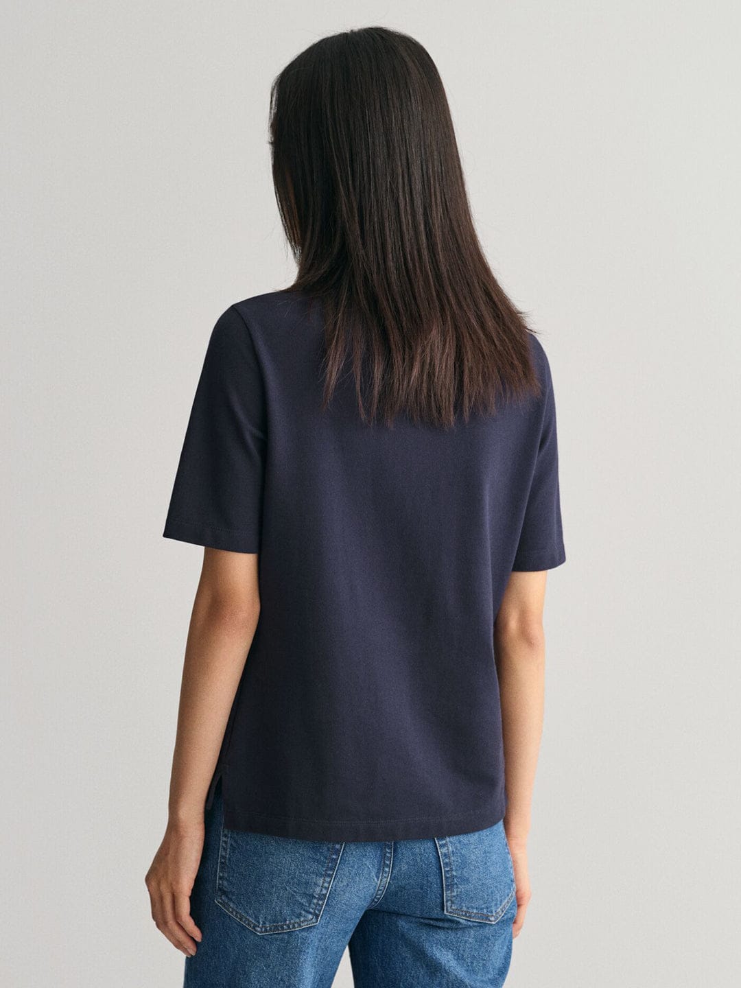 Gant Women Blue Solid Polo Tshirt