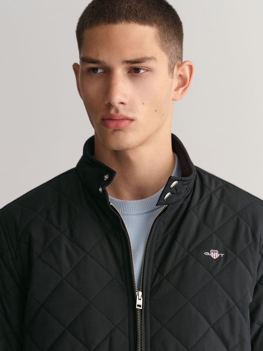 Gant Men Black Solid Collar Jacket