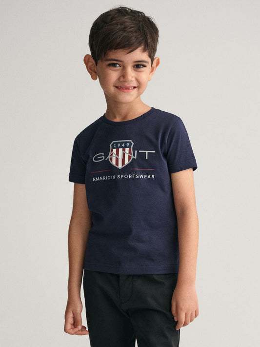 Gant Kids Blue Graphic Round Neck Tshirt
