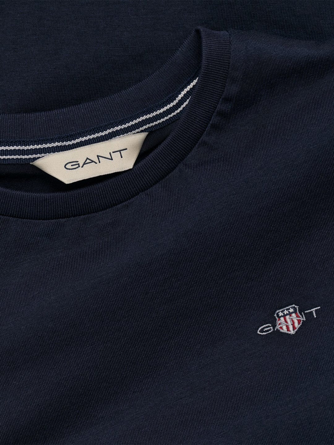 Gant Boys Blue Solid Round Neck Tshirt