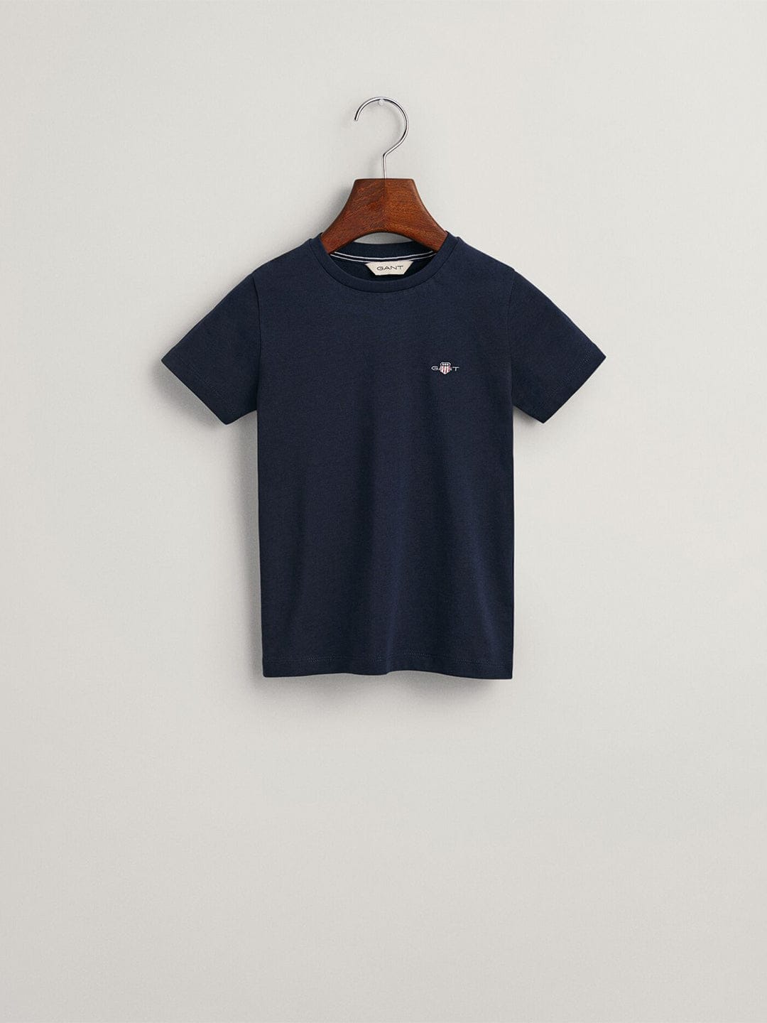 Gant Boys Blue Solid Round Neck Tshirt
