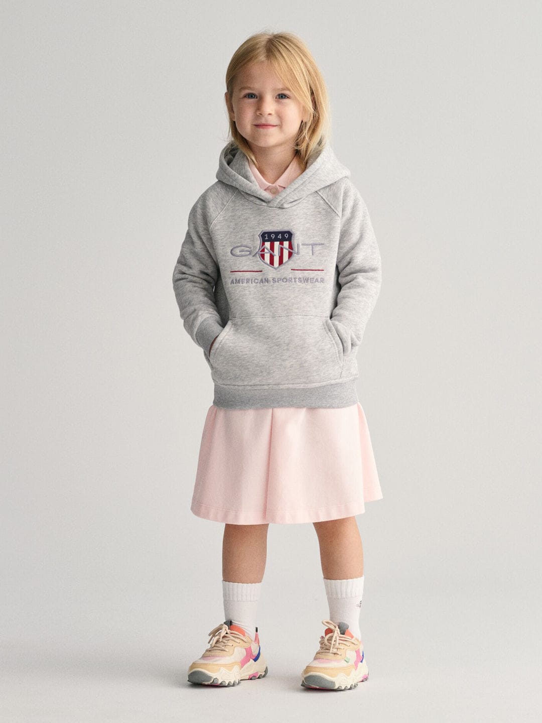 Gant Kids Grey Graphic Hood Sweatshirt