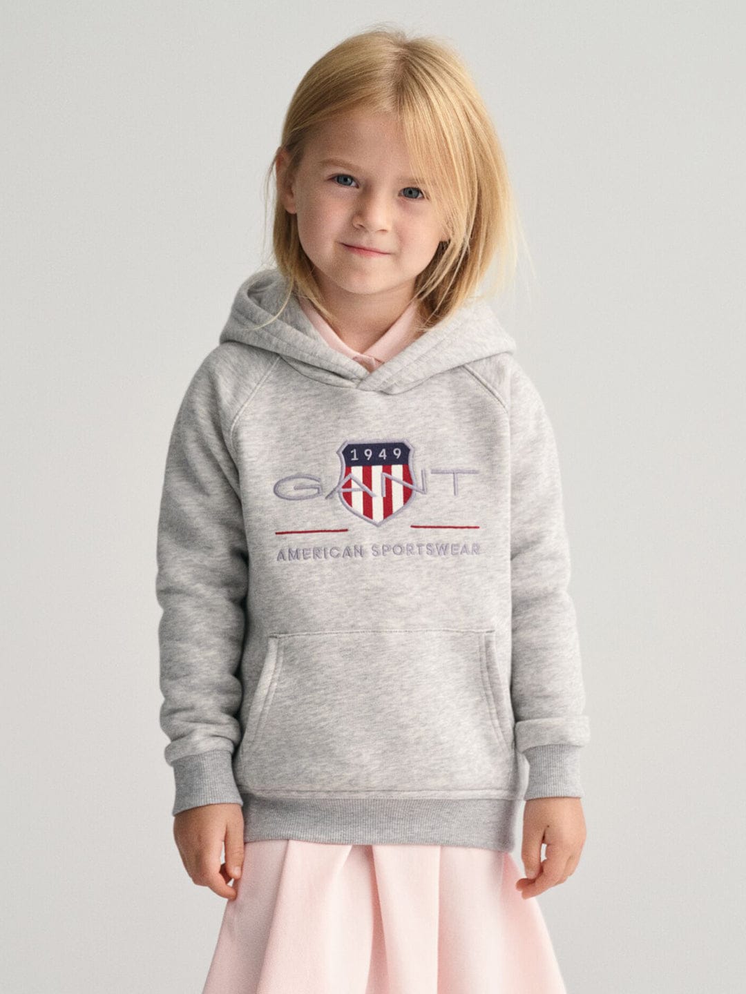 Gant Kids Grey Graphic Hood Sweatshirt