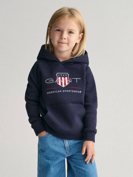 Gant Kids Blue Graphic Hood Sweatshirt